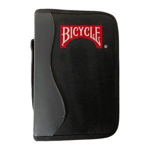 Bicycle Brand Poker Chips and Card Deck in Black Zippered Holder